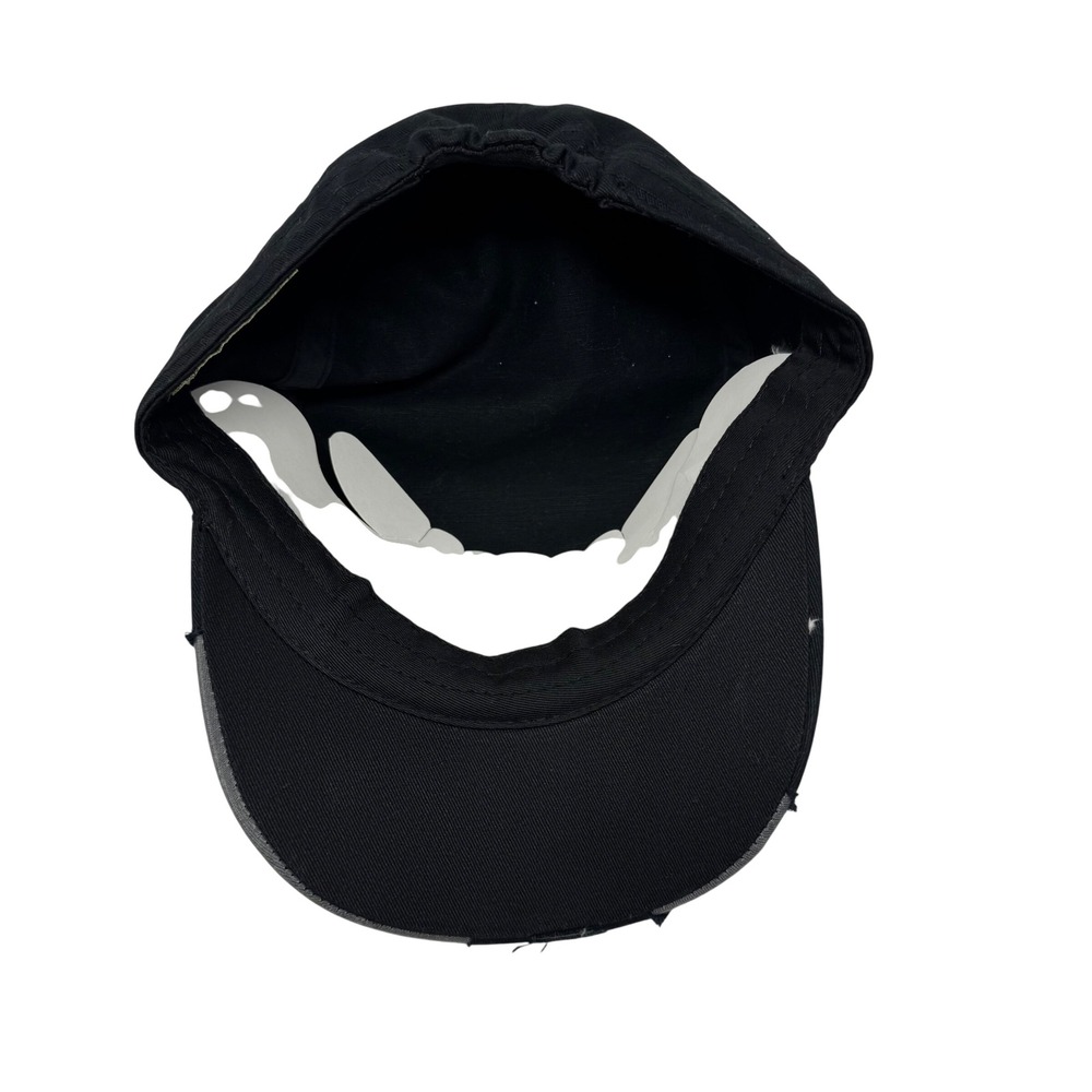 Nyla District Black Cadet Hat Love Heart Rhinestone Wing Distressed Y2K Cap NWOT - Picture 5 of 7